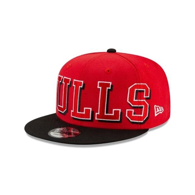 Black Chicago Bulls Hat - New Era NBA Block Font 9FIFTY Snapback Caps USA2608731